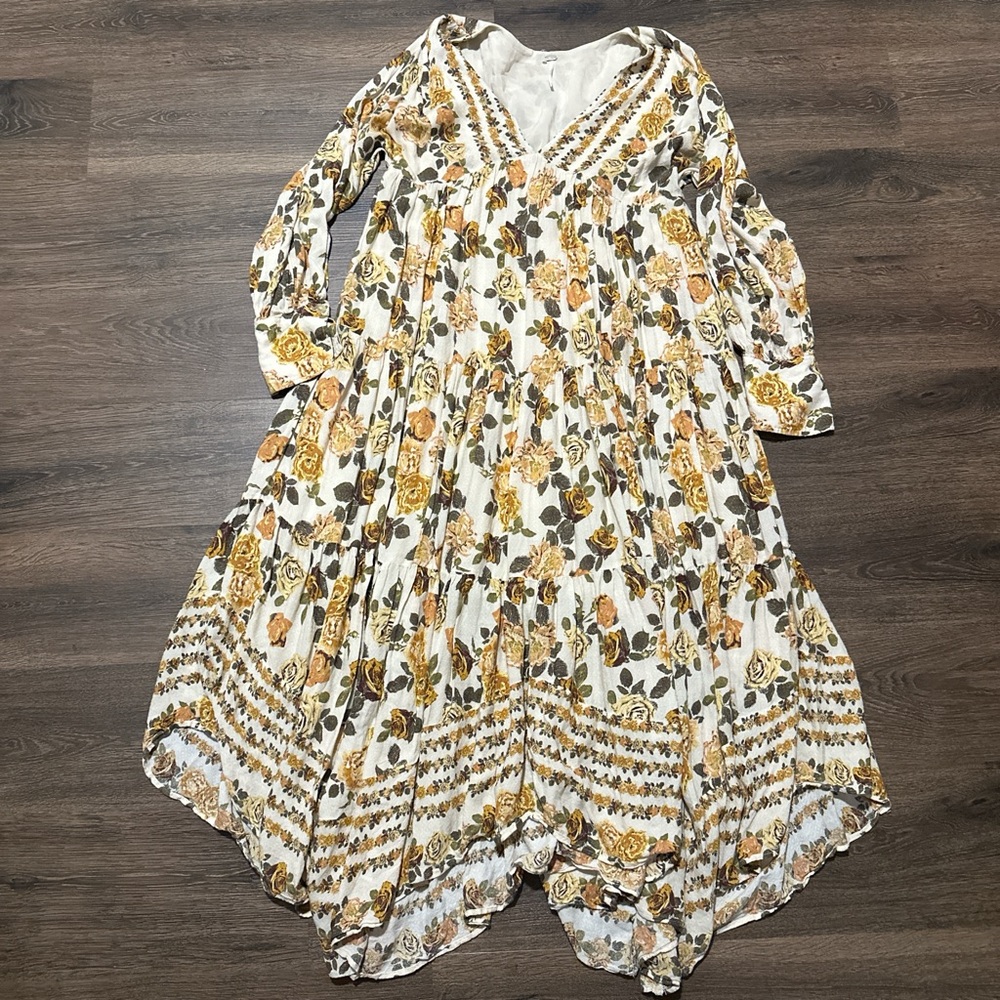 EUC FREE PEOPLE ROWS OF ROSES MAXI DRESS